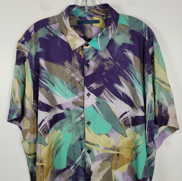 Perry Ellis Men's Short Sleeve Button Up Shirt XXL New - Picture 3 of 13